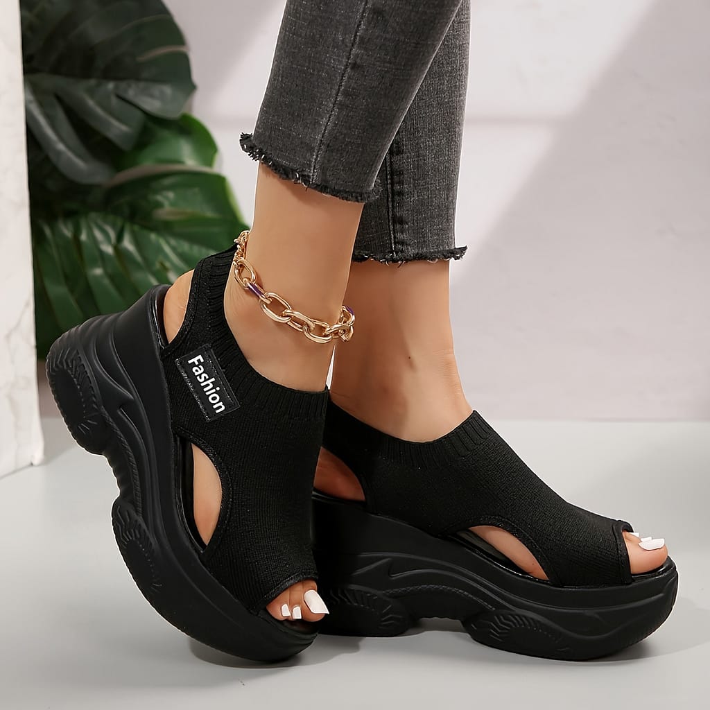 Women’ Color Casual Sandals, Platform Soft Sole Knitted Walking Shoes, Heightening Wedge Vacation Shoes Clothing, Shoes & Jewelry Shop Online at Dubai Trades 2