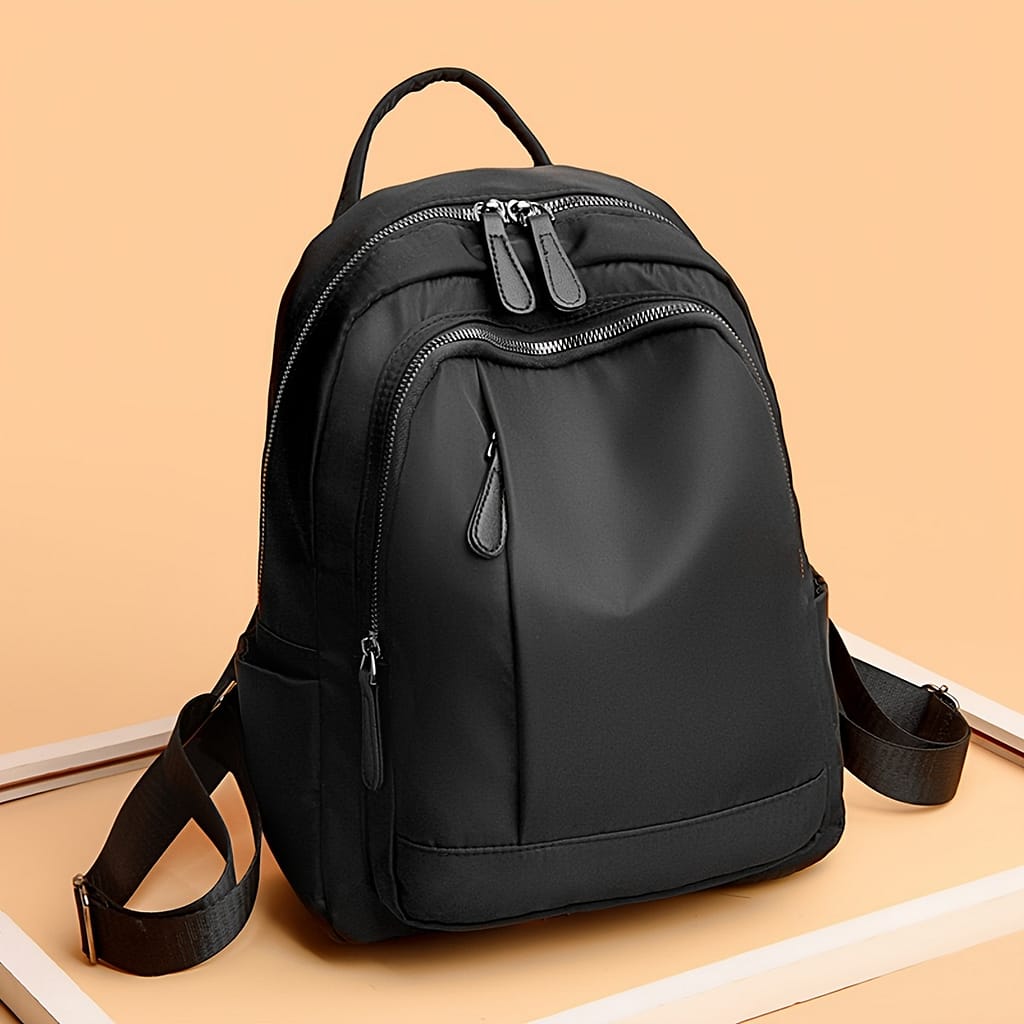 Women’s Backpack – Chic Large Capacity, Nylon, Adjustable Straps, Convertible To Shoulder Or Crossbody Bag, Sleek Black With Zipper Closure For School & Travel, Travel Backpack Clothing, Shoes & Jewelry Shop Online at Dubai Trades 2