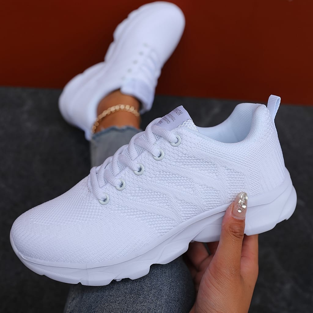Women’s Breathable Flying Woven Sneakers, Casual Lace Up Outdoor Shoes, Lightweight Low Top Running Shoes Clothing, Shoes & Jewelry Shop Online at Dubai Trades 2