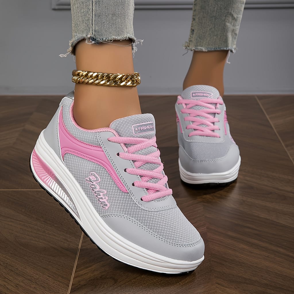 Women’s Breathable Mesh Chunky Sneakers, Fashionable Low Top Walking Sports Shoes, Casual Outdoor Trainers Clothing, Shoes & Jewelry Shop Online at Dubai Trades 2