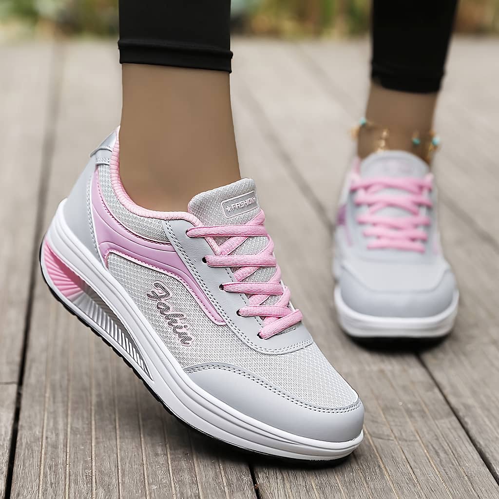Women’s Breathable Mesh Platform Sneakers, Casual Lace Up Outdoor Shoes, Comfortable Low Top Shoes Plus Size Clothing, Shoes & Jewelry Shop Online at Dubai Trades 2