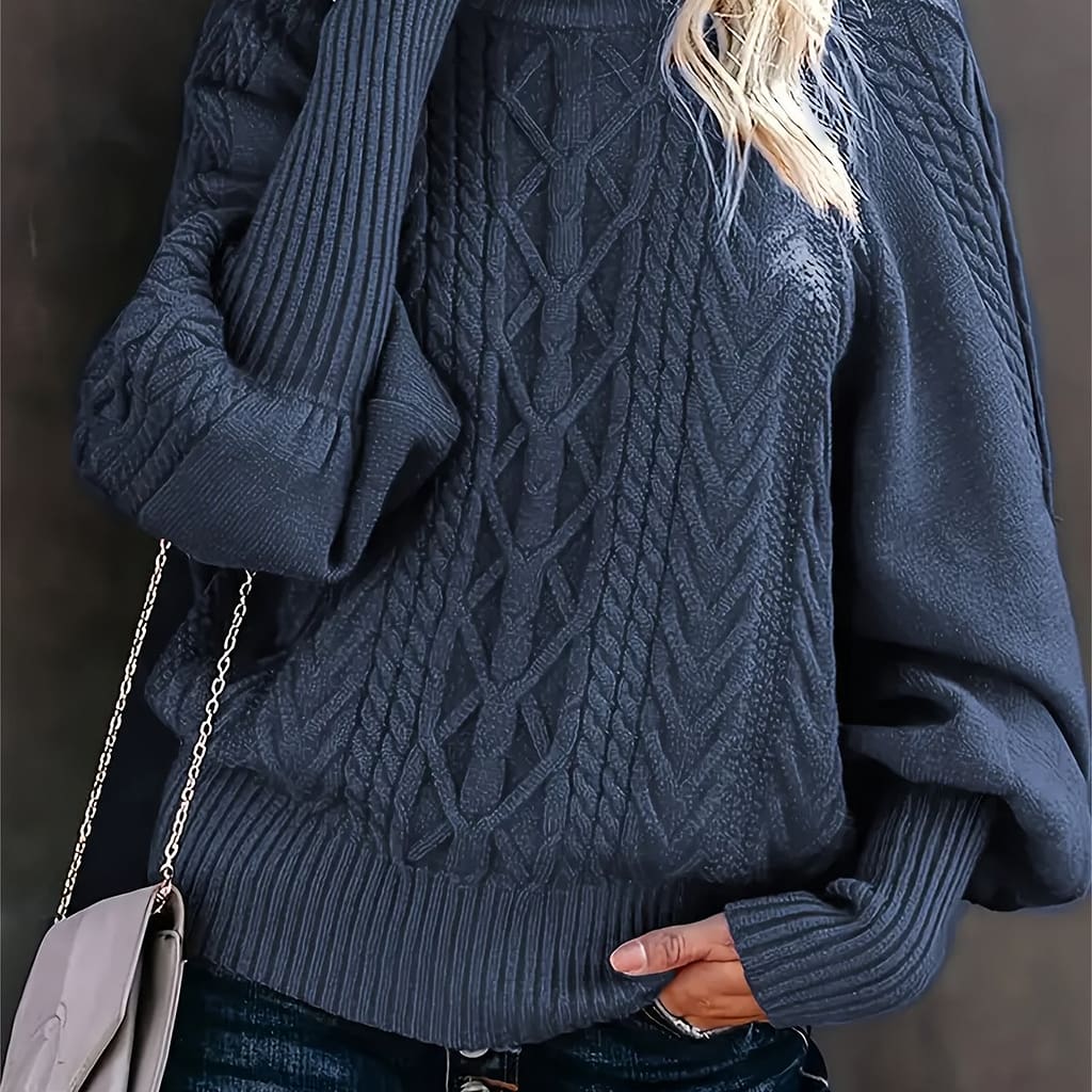Women’s Casual Knitted Pullover Sweater With A Half-high Collar And Long Sleeves For Spring And Autumn. Clothing Shop Online at Dubai Trades 2