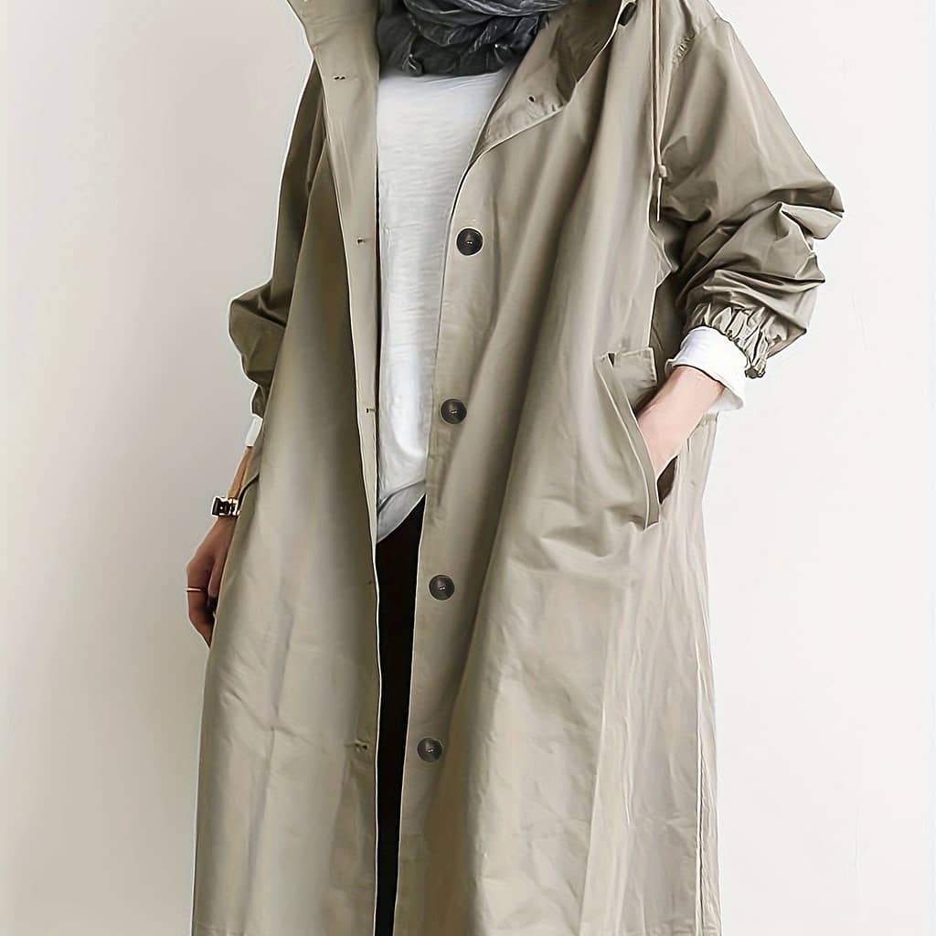 Women’s Large Size Casual Hooded Jacket Plain Color Windbreaker Hooded Windbreaker Clothing Shop Online at Dubai Trades 2