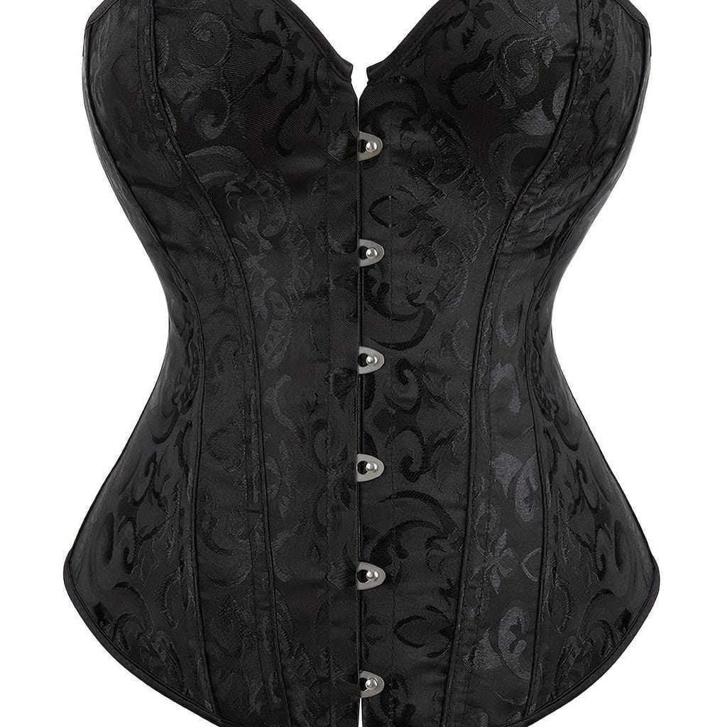 Women’s Plus Court Style Corset Top, Plus Size Jacquard Lace Up Tummy Control Push Up Overbust Bustier Top Clothing, Shoes & Jewelry Shop Online at Dubai Trades 2