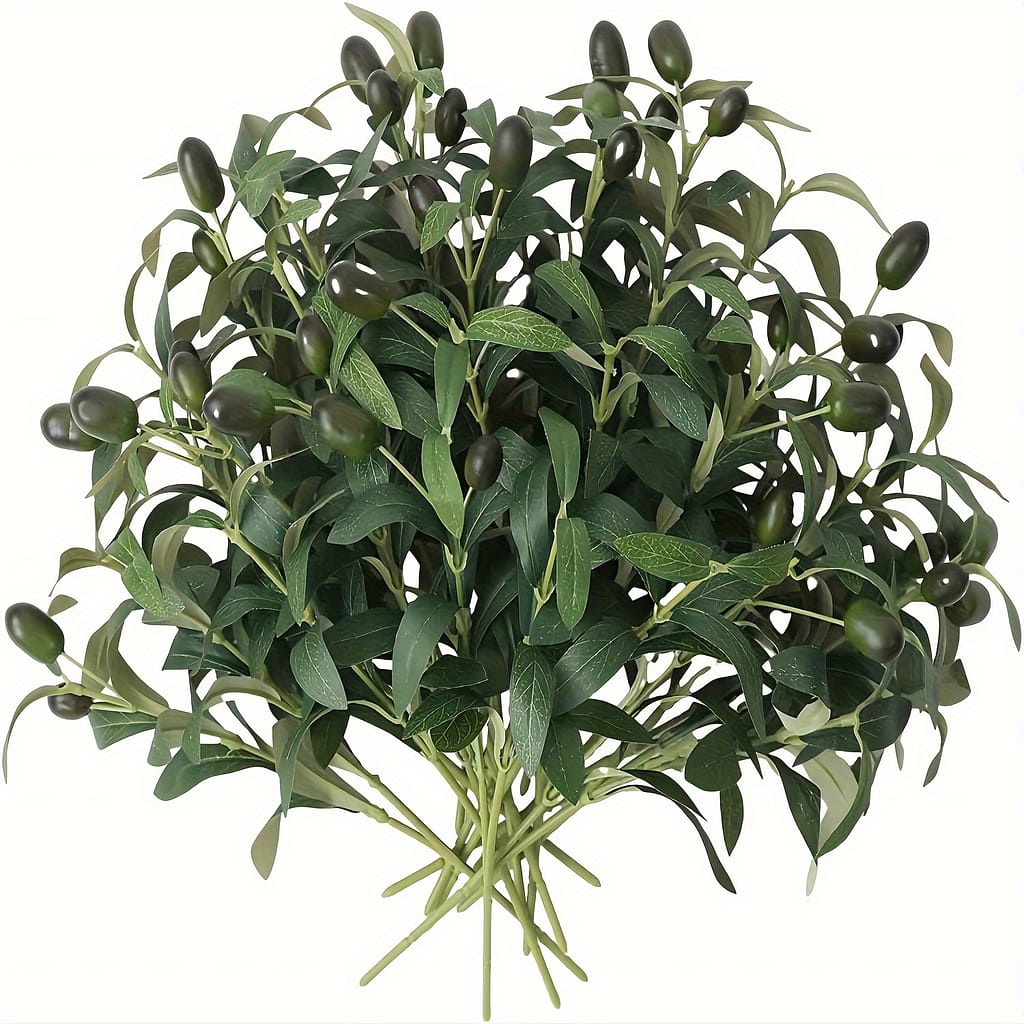 [popular ] 5/10pcs Yoratee Artificial Olive Branches, 11″ Silk Greenery With Leaves And Ripe Berries – Vase Filling And Table Centerpiece Decor, Yoratee Artificial Plants & Flowers Shop Online at Dubai Trades 2