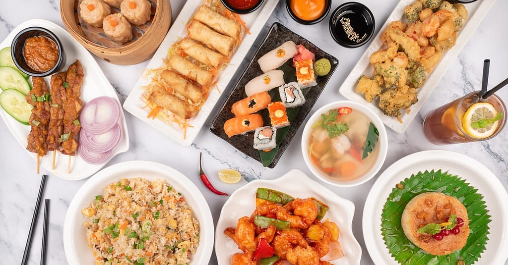 Asian Brunch Buffet & Bottomless Beverages (Child Aed49, Adult Aed89) Dubai restaurants Shop Online at Dubai Trades 2