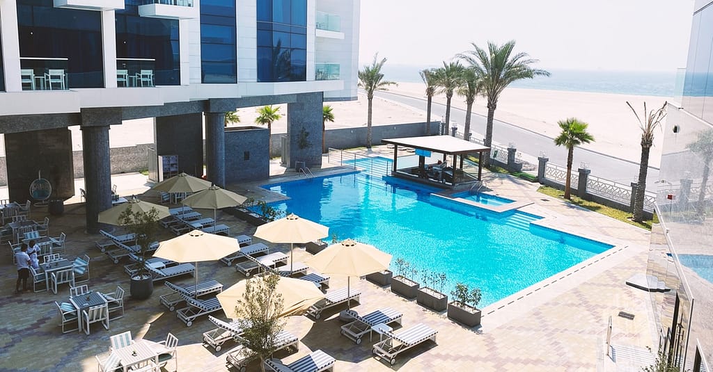 Beach Resort Pool And Beach Access W/ Optional Food & Beverages Credit Dubai activities Shop Online at Dubai Trades 8