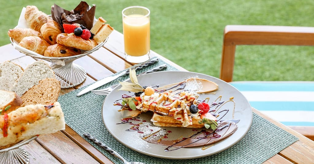 Breakfast With Pool Access For A Child And Adults! Dubai restaurants Shop Online at Dubai Trades 3