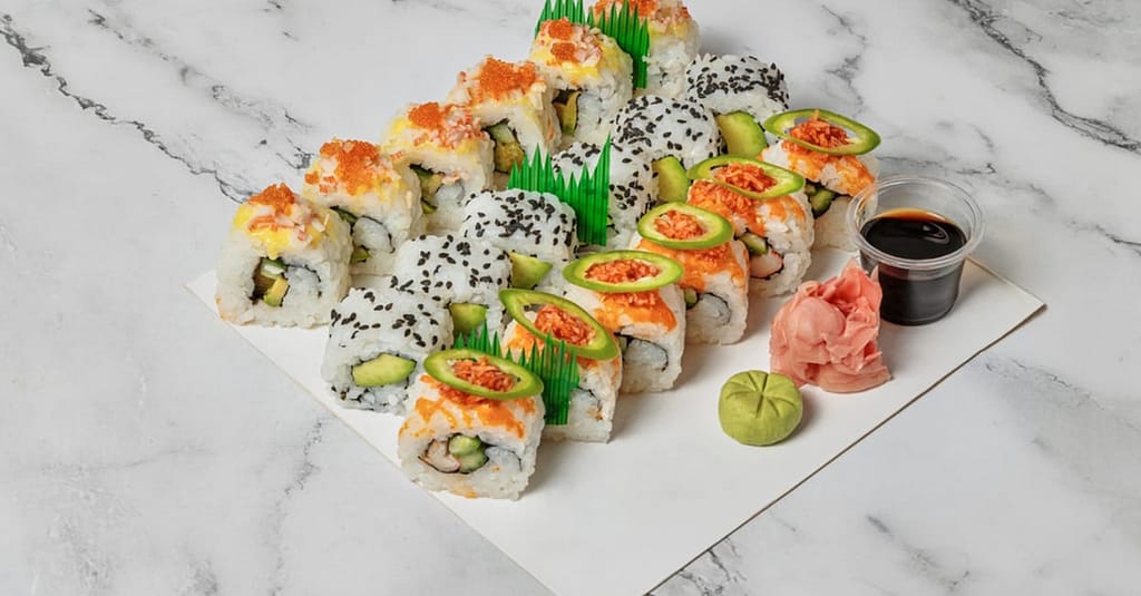 Choice Of Any Sushi Roll With Soft Drink At Ichikura Dubai restaurants Shop Online at Dubai Trades 7