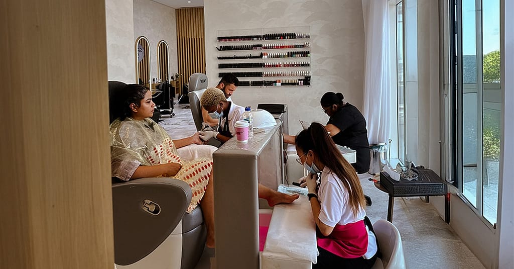 Classic, Gelish Mani-Pedi Or Regular Polish At Spaces Salon & Spa National Deal other Shop Online at Dubai Trades 3