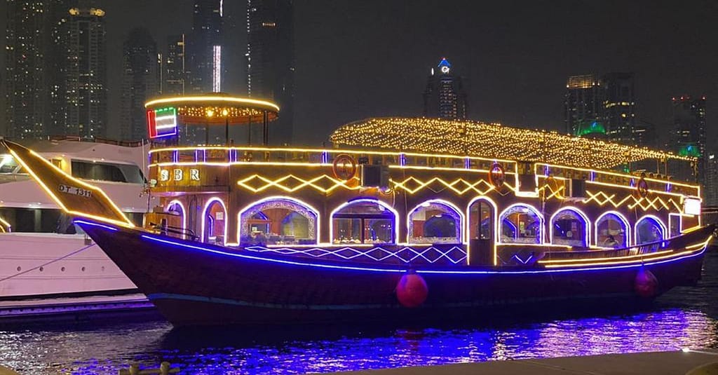 Dubai Marina Dinner Dhow Cruise For Child (Aed 129) & Adult (Aed 149) Dubai restaurants Shop Online at Dubai Trades 2