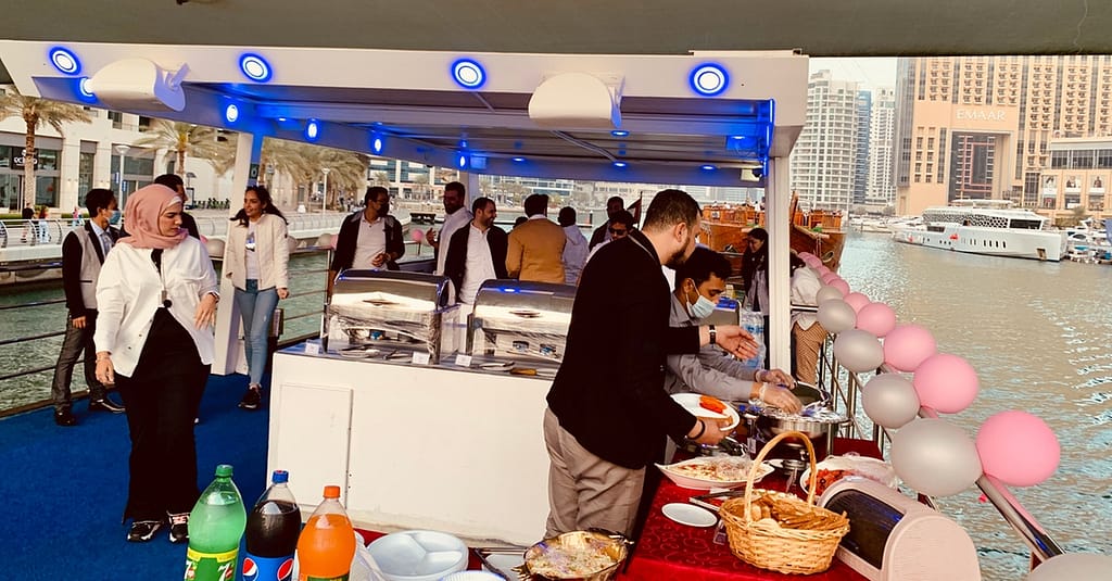 Embark On Dubais Starlit Marina Sunset/Diner Cruise For 4 People Dubai restaurants Shop Online at Dubai Trades 15