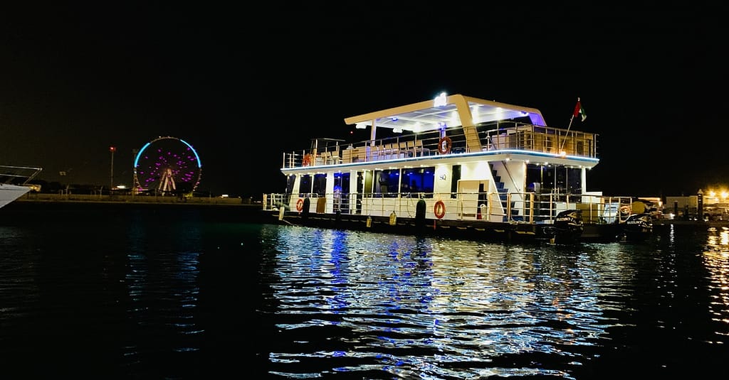Embark On Dubais Starlit Marina Sunset/Diner Cruise For 4 People Dubai restaurants Shop Online at Dubai Trades 4