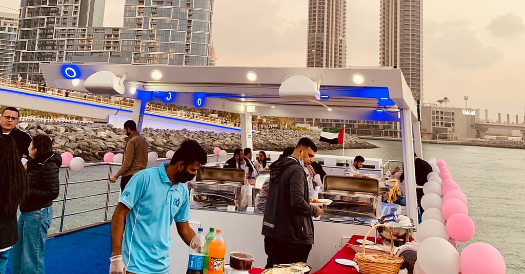 Embark On Dubais Starlit Marina Sunset/Diner Cruise For 4 People Dubai restaurants Shop Online at Dubai Trades 8
