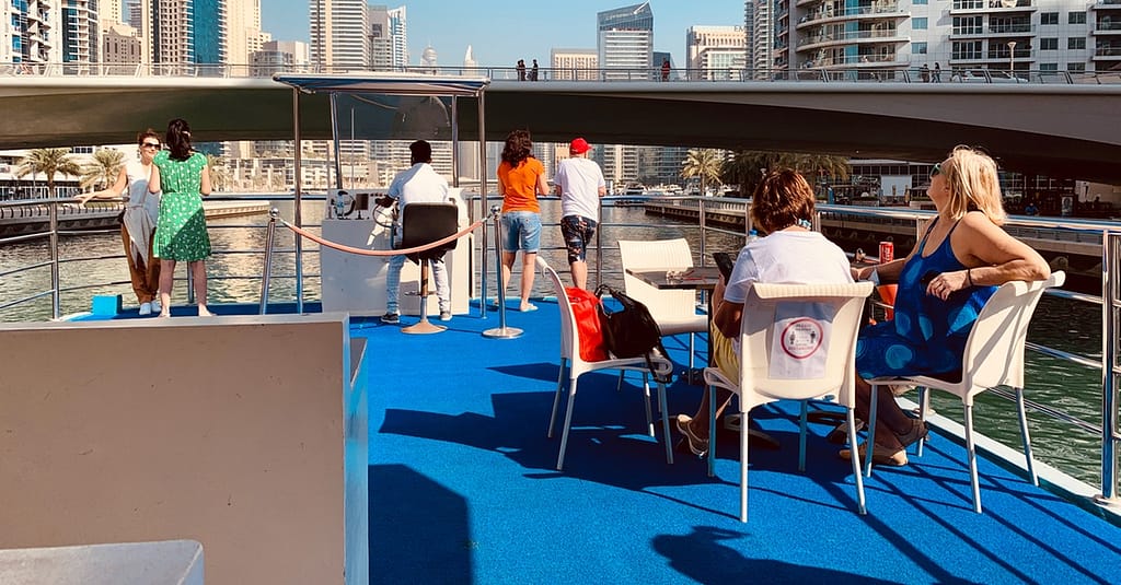 Embark On Dubais Starlit Marina Sunset/Diner Cruise For 4 People Dubai restaurants Shop Online at Dubai Trades 10