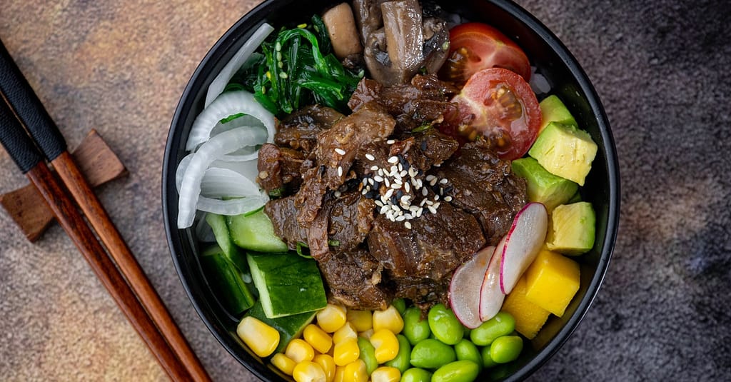 For 1,2 Or 4: Choice Of Poke Bowl 24oz W/ Classic Ice Tea Abu Dhabi restaurants Shop Online at Dubai Trades 4