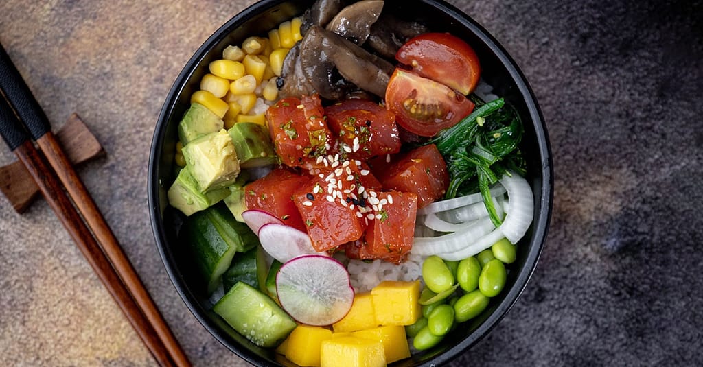 For 1,2 Or 4: Choice Of Poke Bowl 24oz W/ Classic Ice Tea Abu Dhabi restaurants Shop Online at Dubai Trades 8