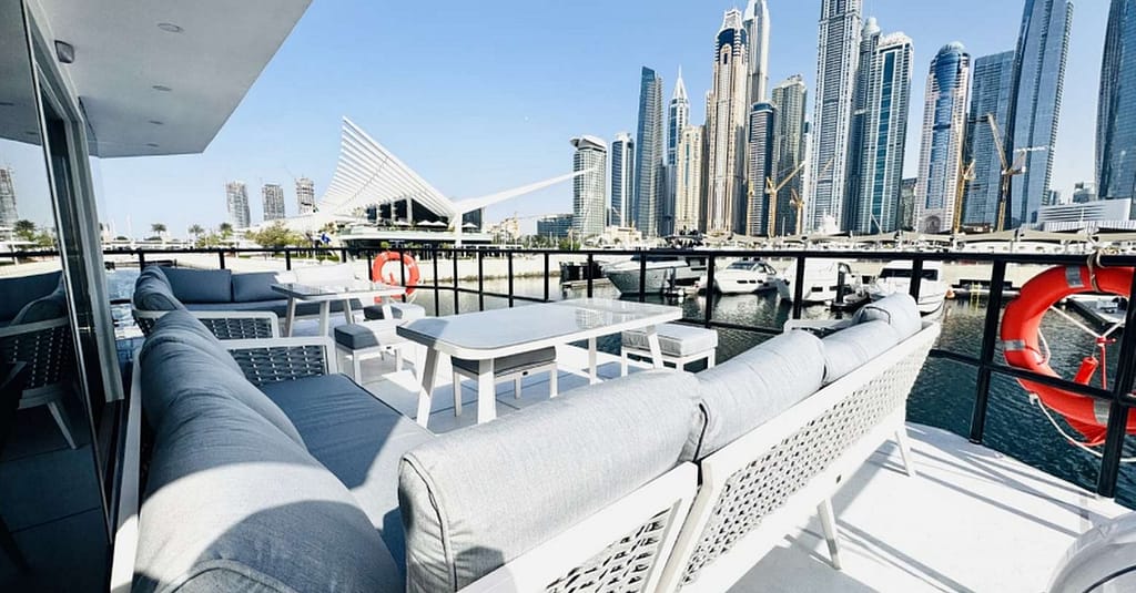 Luxury House Boat Sunset Cruise Dubai Marina At Luxury Yachts Dubai package Shop Online at Dubai Trades 9