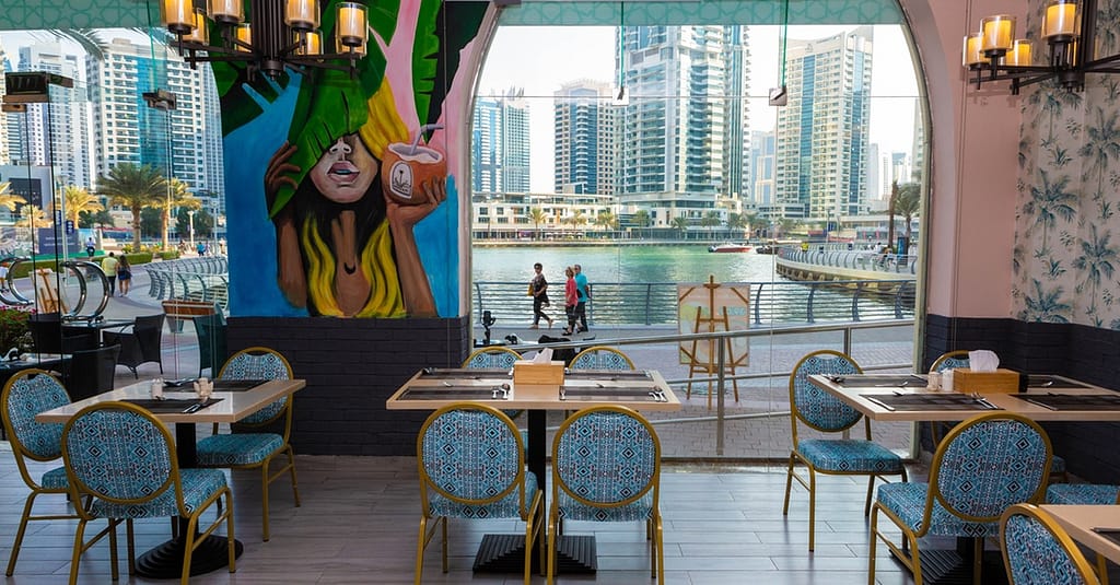 Seafood With Rice, And Ice Tea Dubai restaurants Shop Online at Dubai Trades 2