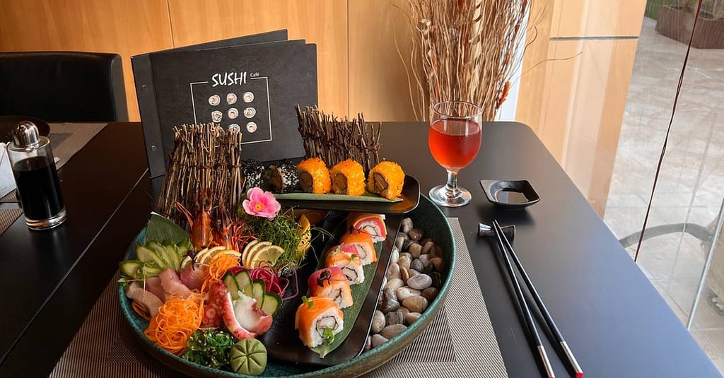 Sushi And Sashimi At Cafe Sushi At 4* Two Seasons Hotel Dubai restaurants Shop Online at Dubai Trades 2