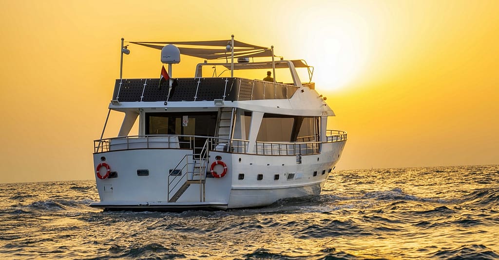 Two-Hour Sunset Cruise On A 70ft Yacht With Bbq And Iconic Dubai Views Dubai package Shop Online at Dubai Trades 2