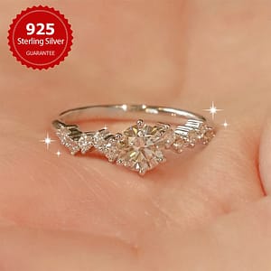 1 Carat Moissanite Solitaire Engagement Ring, 925 Sterling Silver, Elegant And Luxurious Jewelry, Anniversary, Or Wedding Gift Clothing, Shoes & Jewelry Shop Online at Dubai Trades 2