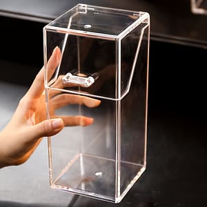 1 Clear Acrylic Desk Organizer With Lid – Dustproof Storage Box For Makeup Brushes & Pens, Sleek For Easy & Visibility, Makeup Brush Holder| Solution|clear Acrylic Material Filing Products Shop Online at Dubai Trades