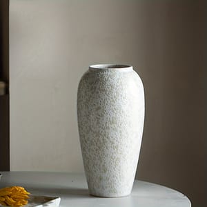 1 Elegant White Ceramic Vase With Large Textured Design – Ideal For Floral Displays In Living Room, Kitchen, Bedroom | Handwash Only, Pvc-free, Vases For Flowers Decorative Accessories Shop Online at Dubai Trades