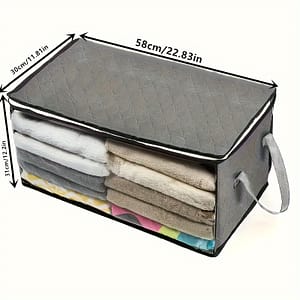 1 Pc Large Capacity Zipper Storage Bag, Versatile Clothes Organizer With Handle, Wardrobe Dustproof Container Clothing & Closet Storage Shop Online at Dubai Trades
