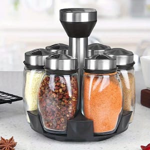 1 Set 7pcs Multifunctional Glass Spice Set, , Rotating, Glass Seasoning Sugar Pepper Bottles Salt Shakers Holder, Glass Material, With Kitchen Storage Supplie Business, Industry & Science Shop Online at Dubai Trades 2