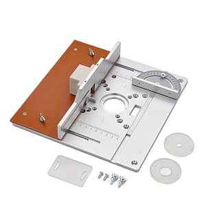 1 Set Aluminium Router Table Insert Plate, Electric Wood Milling Flip Board With Miter Gauge Guide Set, Table Saw Woodworking Workbench Power & Hand Tools Shop Online at Dubai Trades 2