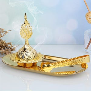 1 Set Cute Handheld Golden With Metal Clip – Middle Eastern Arabian Festival, Home Decor, , Camping, Garden, And Patio – Miniature Desktop Stick Burner Holder Plate Home & Kitchen Shop Online at Dubai Trades