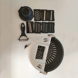 1 Set Multifunctional Vegetable Cutter And Drainer, Uncharged Pc Material, Kitchen Potato Slicer, Household Food Prep Tool With Cutting And Draining Basket Business, Industry & Science Shop Online at Dubai Trades