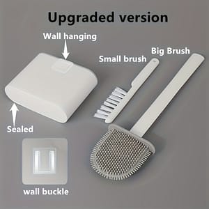 1 Set Of 2 Toilet Brushes And 1 Toilet Seat, Wall Mounted Toilet Brush, Silicone Soft Toilet Brush Head, Long Handle Toilet Brush, Multi-functional Household Brush Bath Shop Online at Dubai Trades
