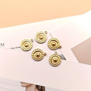 1 Set Of 5 Stainless Steel Oil Press Casting Round Pendant Pendant Clothing, Shoes & Jewelry Shop Online at Dubai Trades