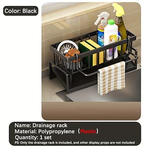 1 Set, Polypropylene (pp) Plastic Kitchen Sink Caddy Organizer, Faucet Over-the-counter Dish Soap Sponge Holder, Steel Wool Storage Rack, Neat And Hygienic For Use Dish Cloth & Sponge Holders Shop Online at Dubai Trades