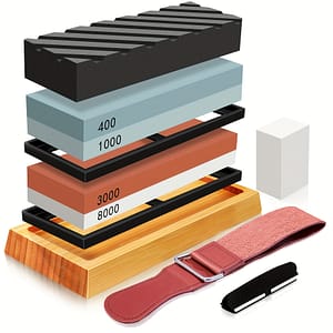 1 Set Set, 4-side Grit, 400/1000/3000/8000, Professional Includes Non-slip Bamboo Base, Leather Cord, Flattening Stone And Angle Guide Hand Tools Shop Online at Dubai Trades