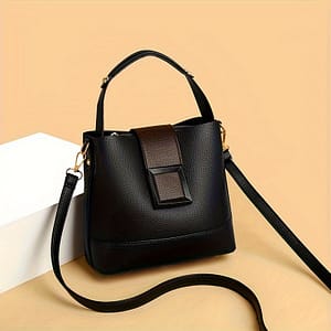 1 Solid Color Simple Pu Decorative Elegant Handheld Bucket Bag With Buckle Decoration, Convertible Into Crossbody Bag Suitable For Women’ Use Clothing, Shoes & Jewelry Shop Online at Dubai Trades