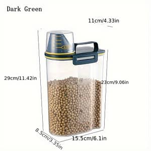 1.5kg/2kg Pet Food Storage Container With Measuring Cup, Plastic Square Moisture-proof Sealed Jar, Uncharged Supplies Accessories Dogs Shop Online at Dubai Trades