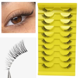 10 Pairs False Eyelashes 3-5-9mm Mixed Length Lashes D Curling Wispy Mink Lashes Fluffy Cat Eye Lashes Beauty & Personal Care Shop Online at Dubai Trades