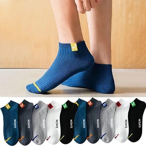 10 Pairs Men’s Breathable Lightweight Athletic Socks – 5 Colors With Letter & , Machine Washable For Gym, Running, Casual Wear Clothing Shop Online at Dubai Trades