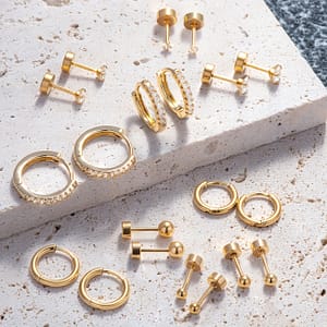 10 Pairs Small Golden Hoop Stud Earrings For Women, Tiny Stainless Steel Earrings Sets For Multiple Piercing, Dainty Hoop Earrings For Cartilage Heilx Tragus Clothing, Shoes & Jewelry Shop Online at Dubai Trades