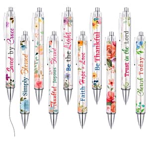 10 Pcs Inspirational Christian Pens: Retractable, , Suitable For 14+ Years, Office Or Personal Use Ballpoint Pens Shop Online at Dubai Trades