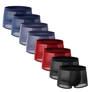 10-pack Men’s Boxer Briefs, Solid Color Fit Underwear, Polyester 95% Elastane 5%, Knit Fabric, Hollow Detail, Lightweight 111gsm, Running Wear Boxer Briefs Shop Online at Dubai Trades