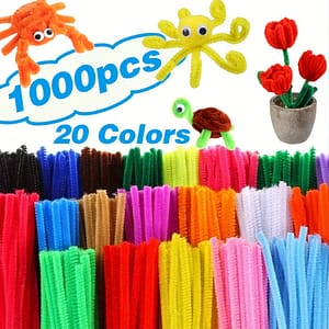 1000 Pcs Assorted 20 Colors 12 Inch Chenille Stems – Flexible, Reusable, Cuttable – Art, Diy, And Crafts Projects Arts, Crafts & Sewing Shop Online at Dubai Trades