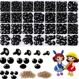 1000pcs/200pcs/100pcs Colorful Safe Eyes And Noses Crochet, Black Plastic Safety Eye, Pad Circle, Plush Animal Handmade Doll Eyes, , Amigurumi’ Eye, Various Sizes Arts, Crafts & Sewing Shop Online at Dubai Trades
