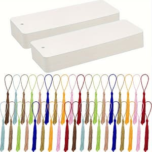 100pcs Blank Bookmarks -painted Decorations Paper Bookmarks With Colorful Tassels Diy Hanging Tags Labels Gift Craft Making Accessories Book Covers & Book Accessories Shop Online at Dubai Trades
