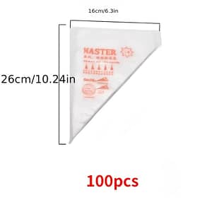 100pcs Pipingmaster Thickened Disposable Plastic Piping Bags For Cake Decorating, Pastry Cream Biscuit Dessert Icing Bag, Baking Tools For Cupcakes And Desserts Bakeware Shop Online at Dubai Trades