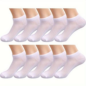 10/20 Pairs Of Men’ Solid Liner Anklets Socks, Mesh Comfy Breathable Soft Sweat Absorbent Socks For Men’s Outdoor Wearing Clothing Shop Online at Dubai Trades