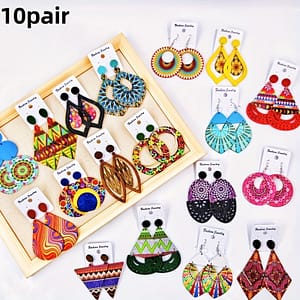 5/10 Pairs/lot Wood Earrings For Women’s Fashion Pendant Earrings Mixed With A Of Styles Ethnic Style Women’s Earrings Wholesale Jewelry Gifts Clothing, Shoes & Jewelry Shop Online at Dubai Trades